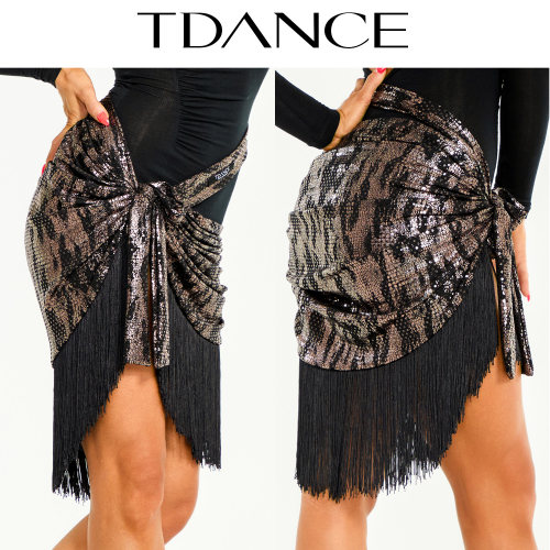 TDANCE系带镂空流苏半裙