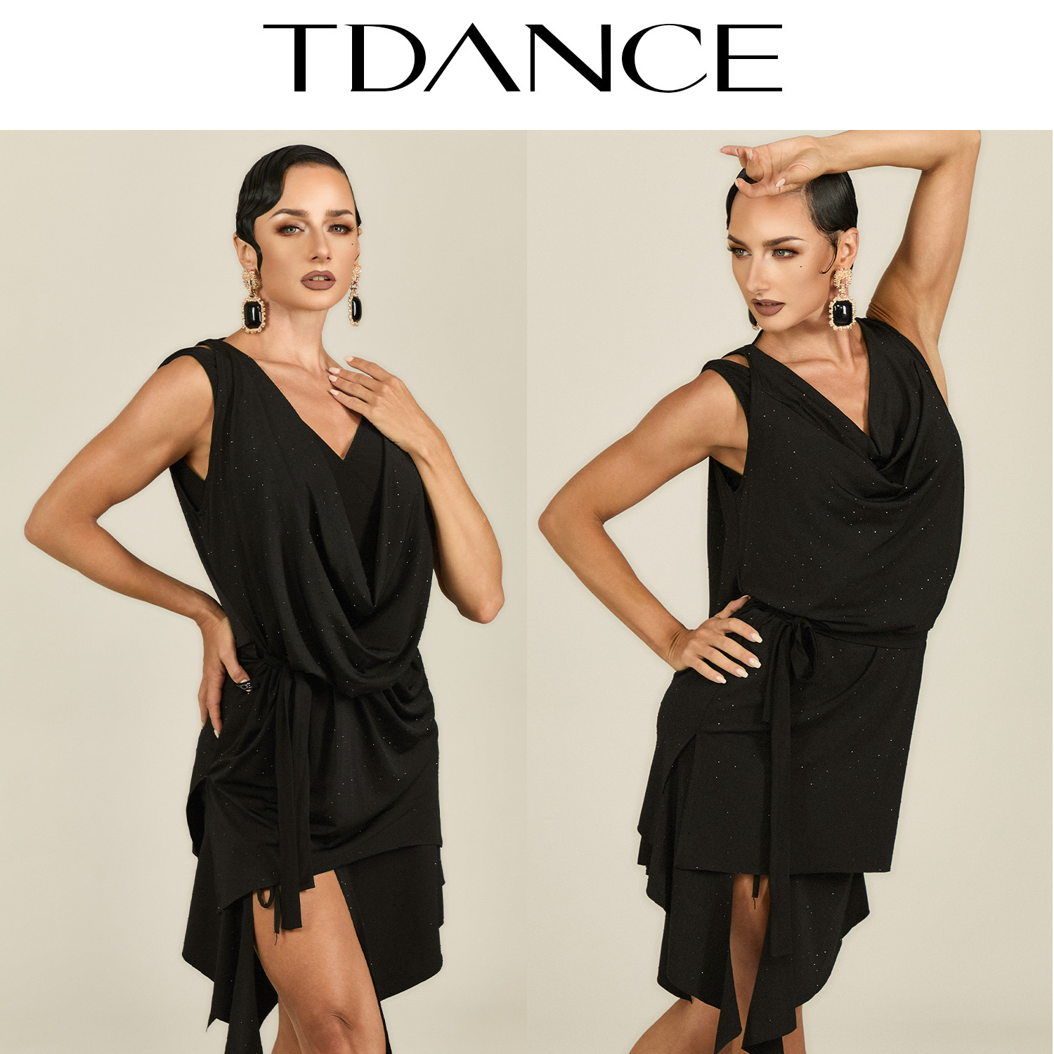 TDANCE烫钻荡领两穿外搭