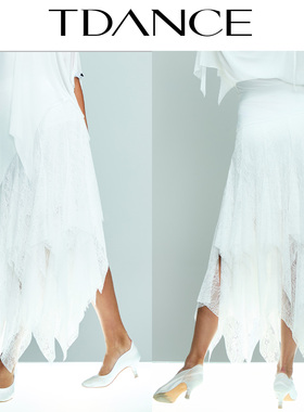 TDANCE女摩登舞练习服【蕾丝飘片半裙】飘逸灵动夏表演班服JM-121