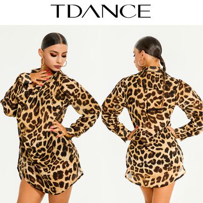 TDANCE翻领宽松小V领罩衫