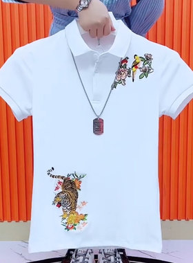 中国风POLO衫短袖男新款个性痞帅