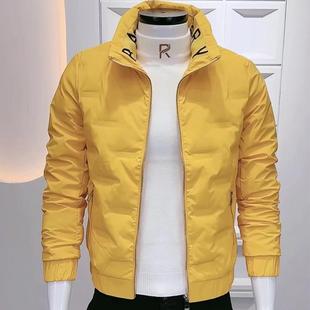 棉服精神小伙棉衣 羽绒服轻薄新款 冬季 外套男立领痞帅字母拼色男士