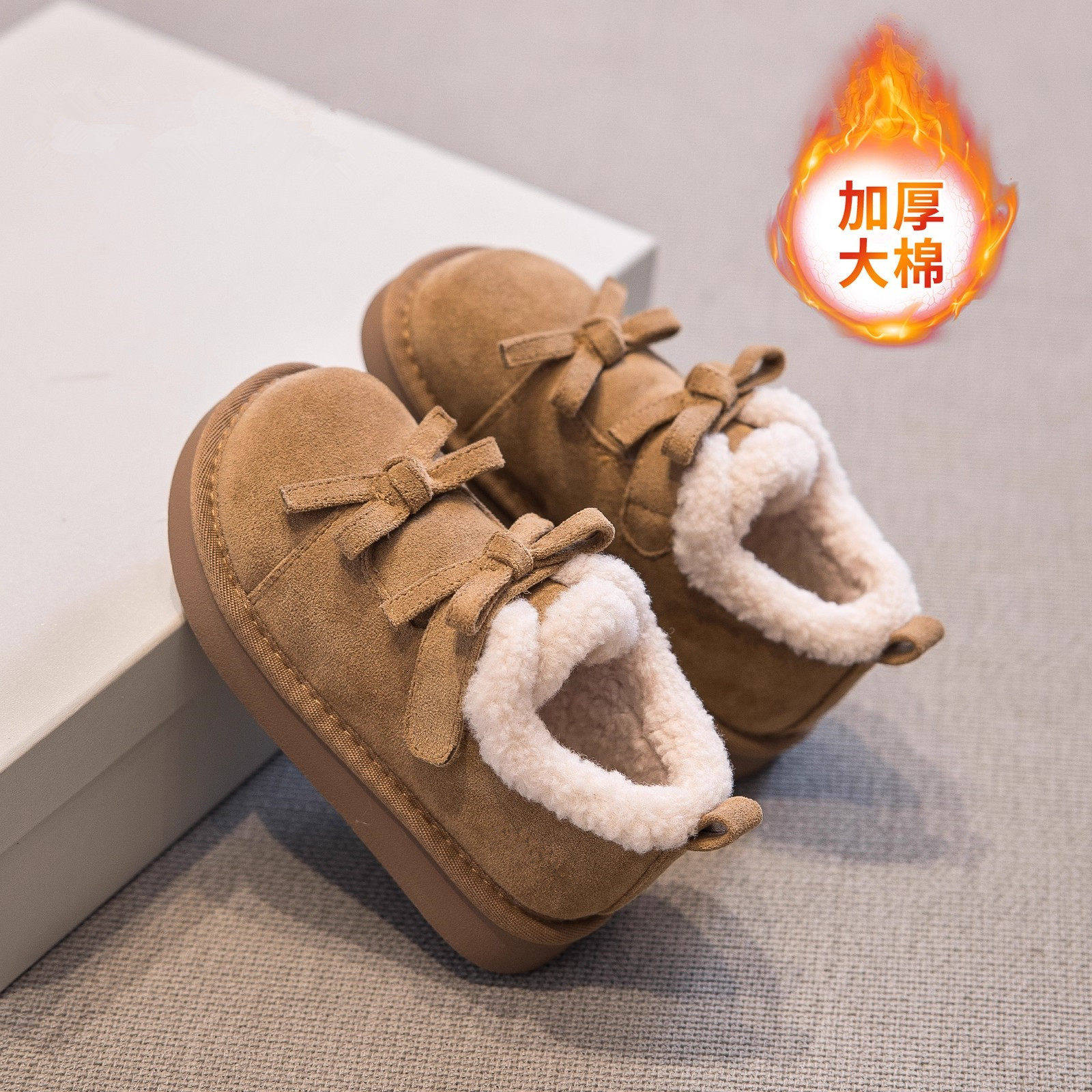 女童冬季加绒防滑雪地靴