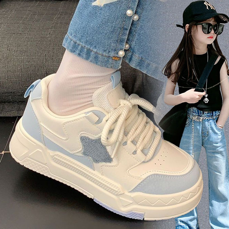 2026春夏女童透气厚底小白鞋