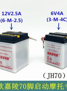 摩托车电池嘉陵70JH70复古电池6V4A电瓶12V2.5A蓄电池CY80 AX100