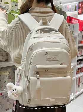 书包女初中生小清新少女高颜值高中双肩包小学生ins轻便减负背包