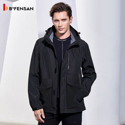 波梵森冲锋衣女三合一可拆卸抓绒两件套秋冬男风衣登山滑雪服防水