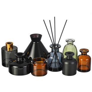 酒店香薰瓶空瓶喷色玻璃大肚瓶藤条香氛挥发瓶办公室民宿香薰摆件