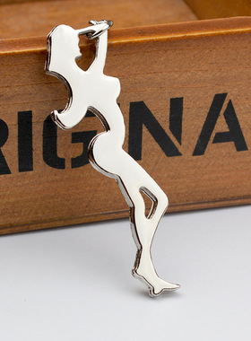 美女光面电镀开瓶器钥匙扣金属钥匙 个性简约耐用 买一送一