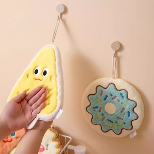 擦手巾可挂式 吸水毛巾洗手巾宝宝擦手布可爱奶酪饼干亲肤柔软儿童