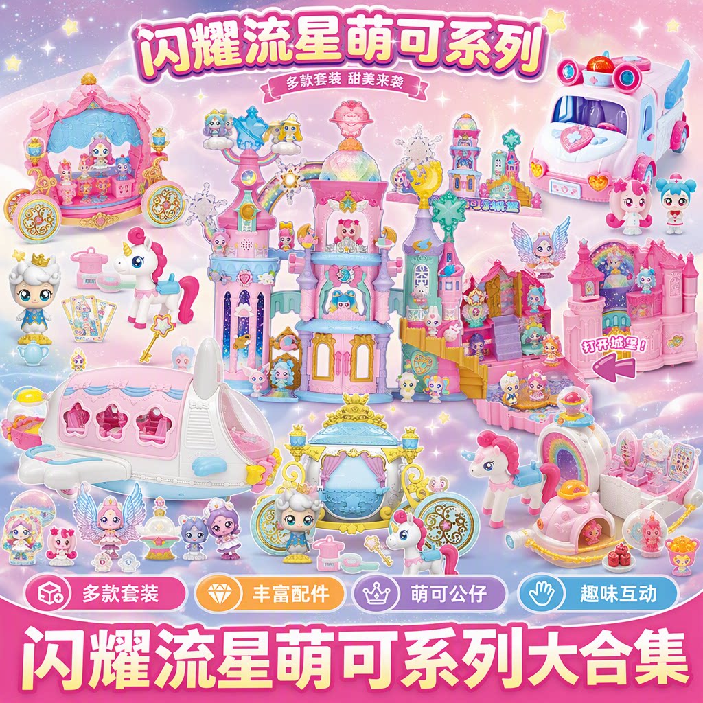 奇妙萌可闪耀流星公主城堡套装