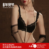 透气法式 雅小姐性感聚拢蕾丝内衣女大胸显小夏季 薄款 软钢圈文胸女