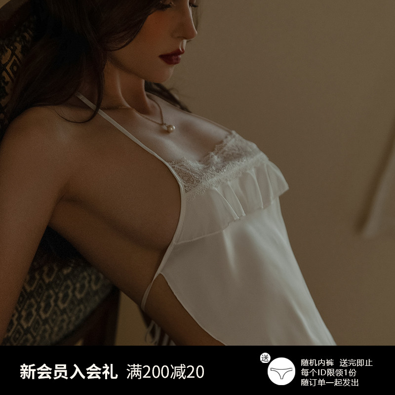 性感睡衣套装女秋冬蕾款纯欲