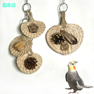 天然棕榈叶啃咬葵扇子中小宠物鸟虎皮玄凤牡丹文鸟小太鹦鹉用玩具