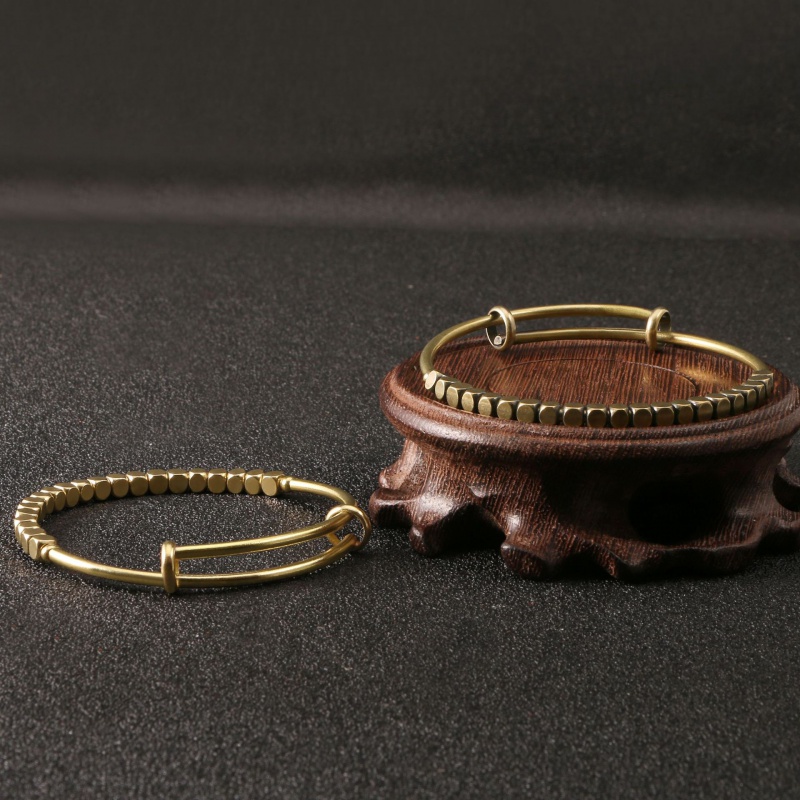 仿古黄铜镯子女款实心，汉服搭配