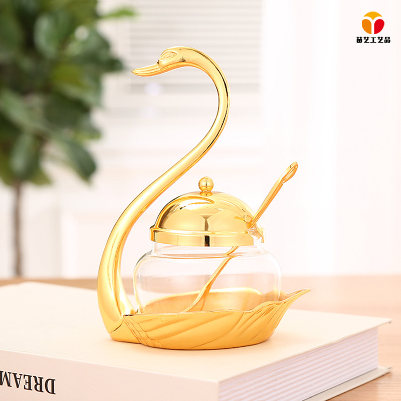 欧式厨房用品调料盒糖盅家用高端创意玻璃调味罐盐罐密封防潮糖盅