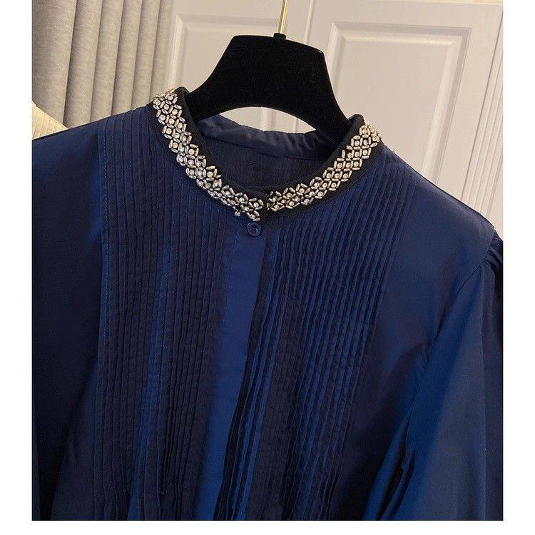 大码女装2025春秋新款胖mm法式高级感时尚百搭轻奢娃娃衬衫上衣潮