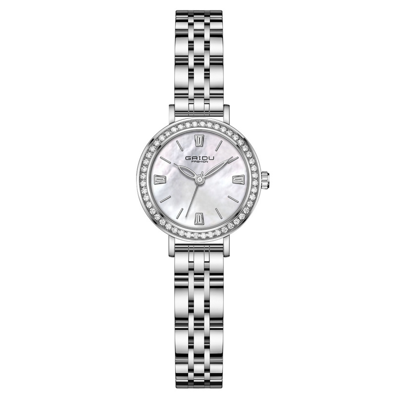 凯度女士手表时尚镶钻腕表轻奢贝面钢带石英女表防水女生手表