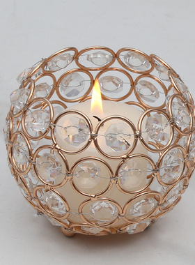 八角珠水晶球蜡烛杯，婚庆派对装