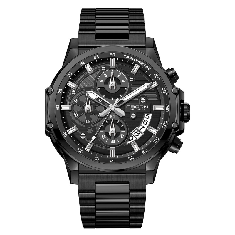 男士大表盘手表高级感防水夜光腕表商务多功能送男友计时石英手表