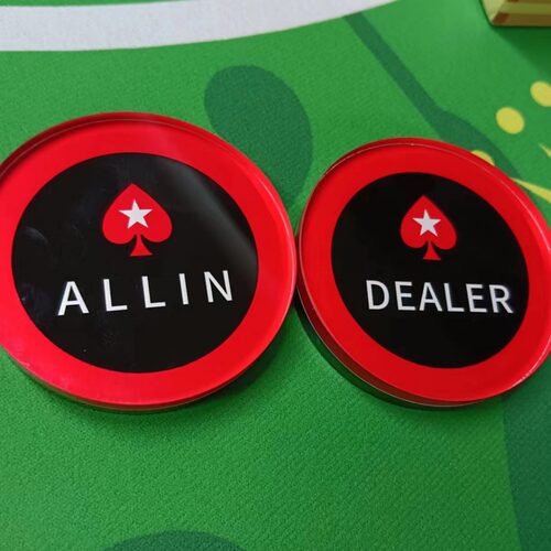 德州扑克圆形高档亚克力水晶DEALER庄家位庄码压牌片button指示牌