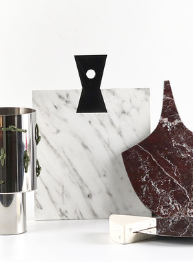 简约现代仿大理石不规则几何托盘摆件样板房售楼处玄关茶几装饰品