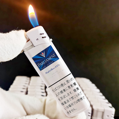 中日欧免烟厂草原装百乐门彩印PARLIAMENT打火机冰深蓝浅灰打火机