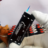 烟厂草卡比龙原装 总裁黑白灰棕绿红蓝金属可充气防风爆打火机直冲