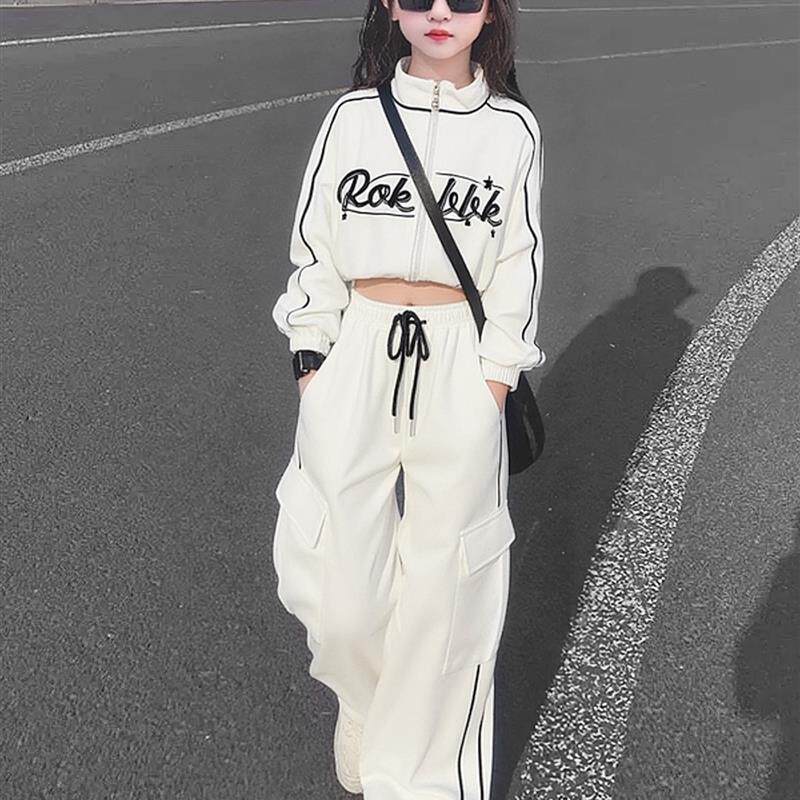 新品女童酷飒风拉条工装裤2025秋款中大童潮搭爵士街舞短款外套两