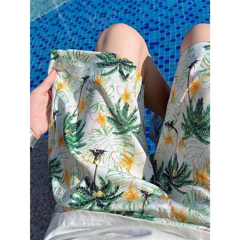 海边出片穿搭沙滩短裤男夏外穿夏威夷三亚度假速干可下水大花裤衩
