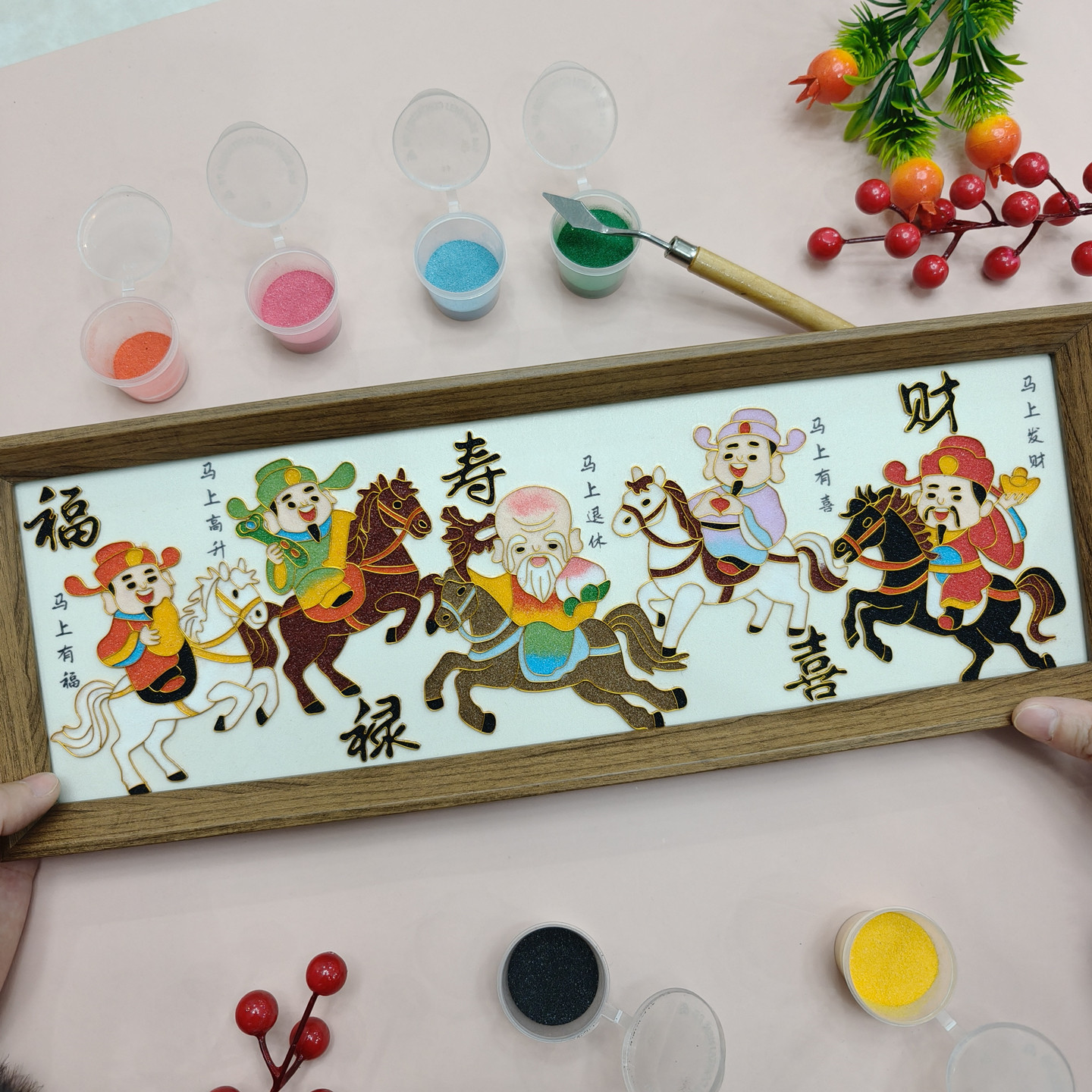 掐丝珐琅画diy材料包福禄寿喜财马年景泰蓝非遗手工装饰画送礼物,特色手工艺,景泰蓝,淘宝优惠券,粉丝福利购,淘宝优惠卷