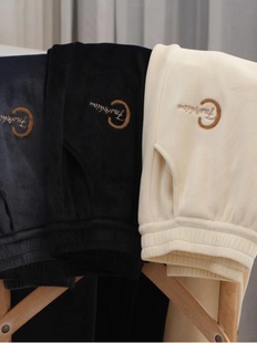 2025新款 哈伦裤 秋冬加绒加厚老爹裤 子烟管裤 潮 女士牛奶绒裤 樱花裤