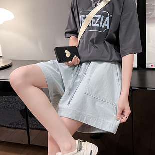 牛仔短裤女五分裤夏季薄款高腰显瘦马裤小个子5分中裤2023年新款
