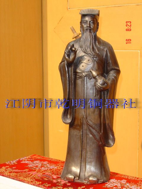 仿古吕洞宾像青铜神像八仙铜像艺术品吕祖药师像家居摆件