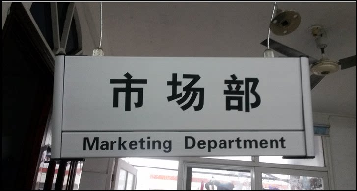 企业单位医院大厅悬挂式吊牌指向牌平面双面铝合金烤漆丝印科室牌