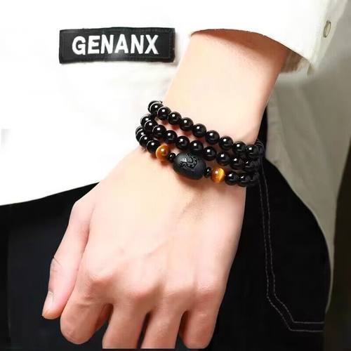 男士龙图案佛珠简单大方手链