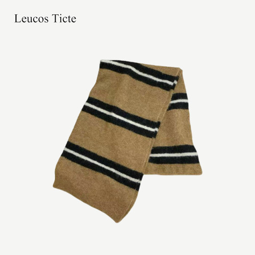 复古百搭条纹围巾女冬季新款