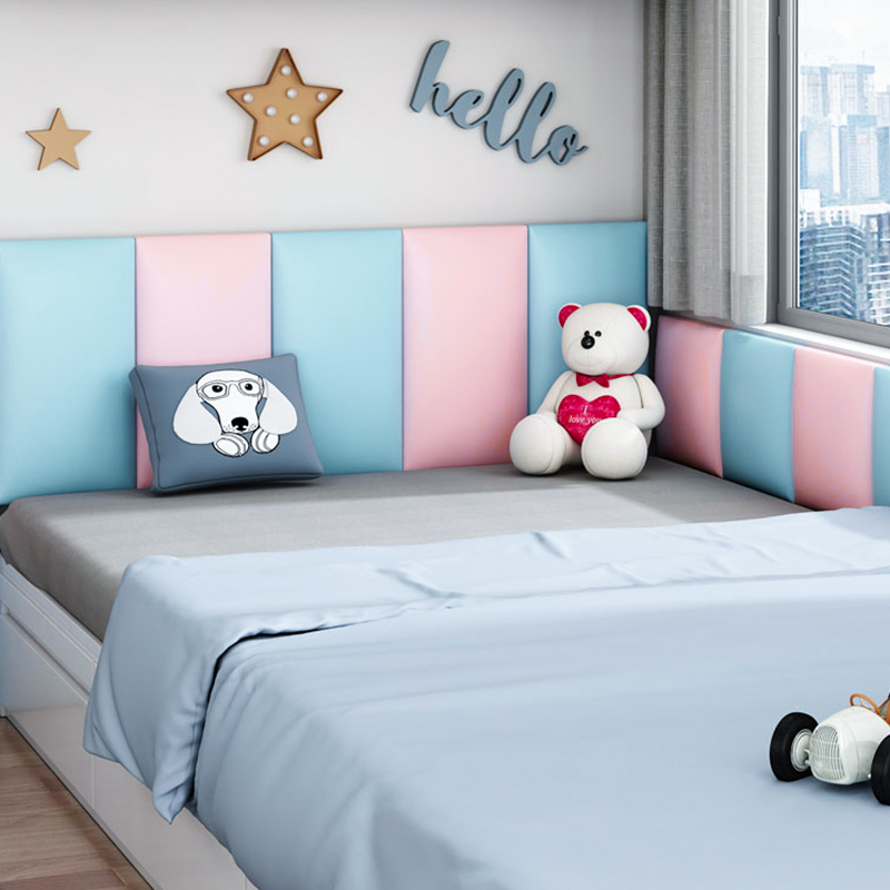 宝宝床头软包纯色防撞垫护墙板