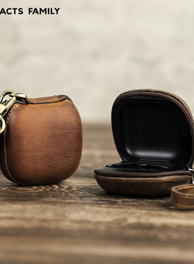 适用Beats fitpro耳机套牛皮拉链手腕便携魔音蓝牙耳机保护套现货