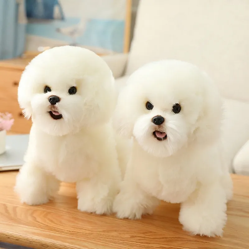 可爱仿真比熊犬小狗狗毛绒玩具公仔玩偶娃娃睡觉床上抱枕女生礼物
