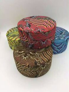 纯手工锦缎布圆形首饰手镯佛珠盒108项链收纳盒手串盒宫廷十八子