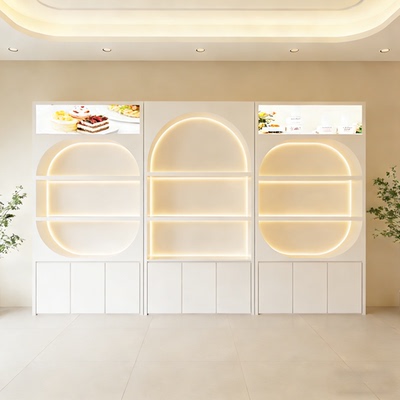 定制高端美容院美甲店宠物店现代简约LED灯带展示柜
