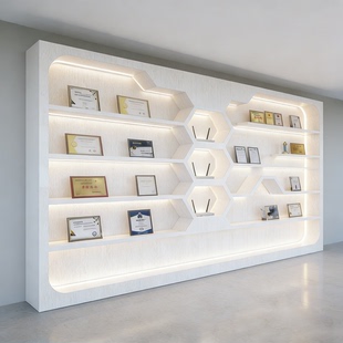 公司荣誉墙展示柜烤漆产品陈列柜样品展示架企业展厅奖杯展架定制