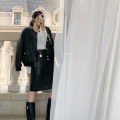 BettyChow 半裙 黑金系列香奶羊皮衣菱格棉服 镇店 真正馆藏级