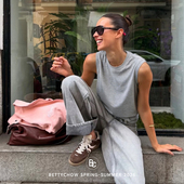 纯色显白百搭上衣 T恤夏季 惊喜特价 Bettychow雅致灰直角肩无袖