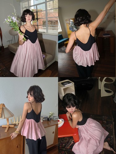 bettychow铜氨丝吊带连衣裙2款