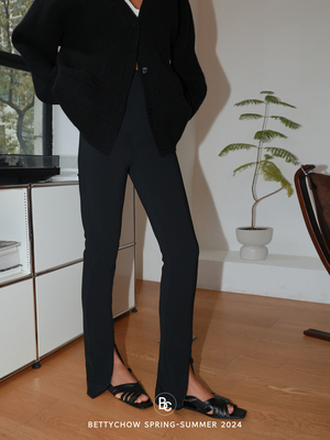 BettyChow弹力三醋酸拉链裤