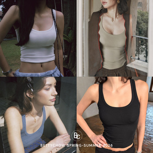 高弹力棉质散边塑形背心