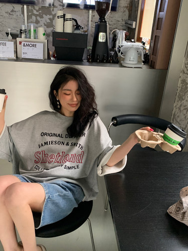 短袖卫衣灰色bettychow巨好穿