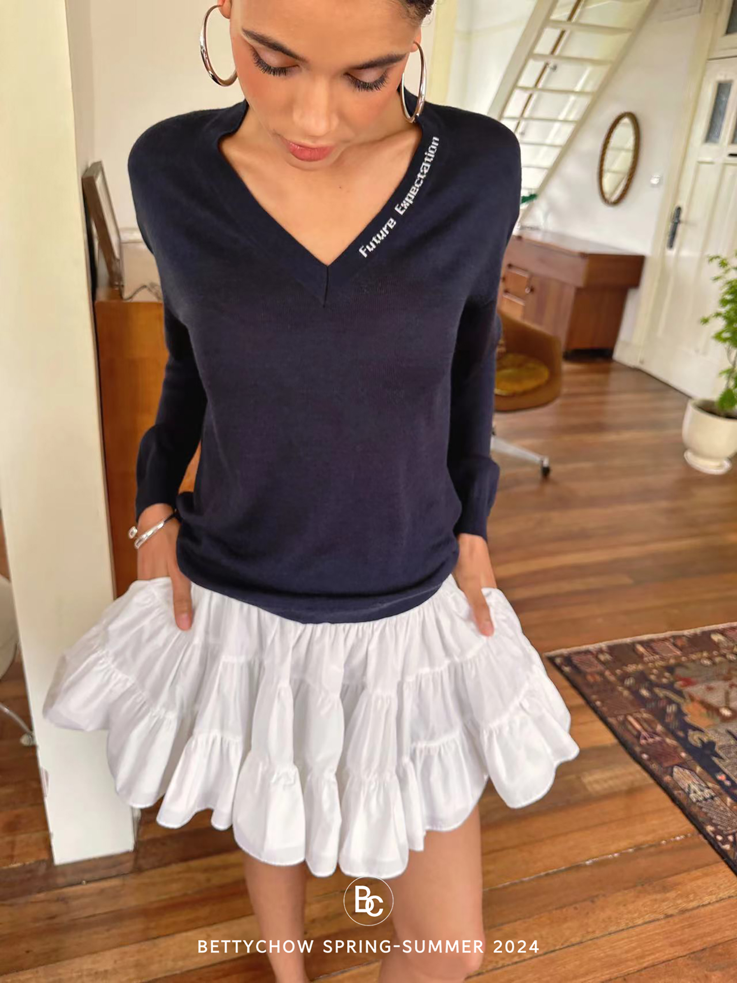 bettychow海军蓝蓬蓬半裙2色